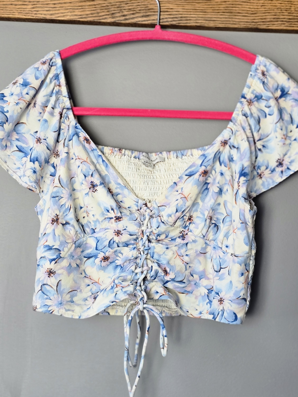 AE Flutter-Sleeve Corset Blouse